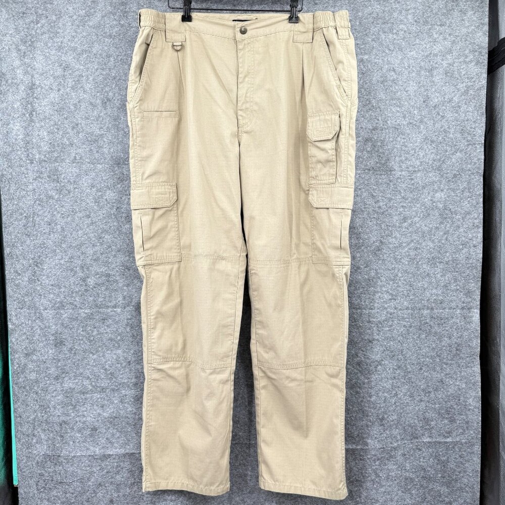 5.11 Tactical Series Mens Cargo Pants Khaki Ripstop 40x32‎ FLAW